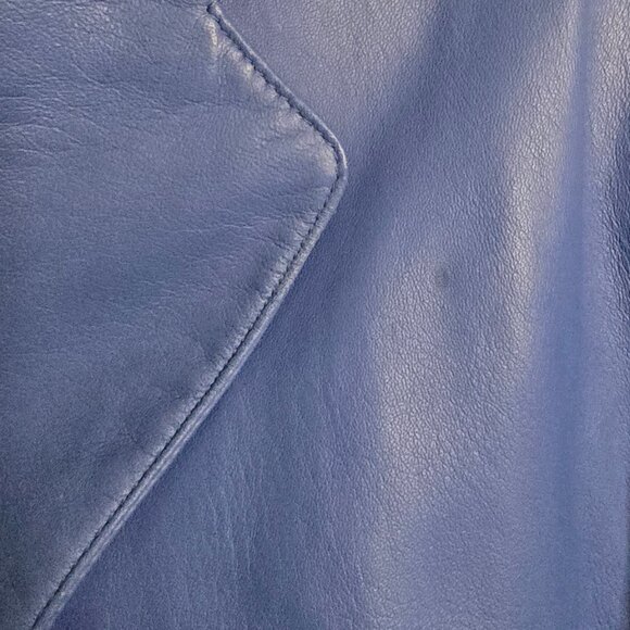 Anne Klein - Women's Plus Size 22W - Blue 100% Leather - Blazer - Business - Picture 10 of 10